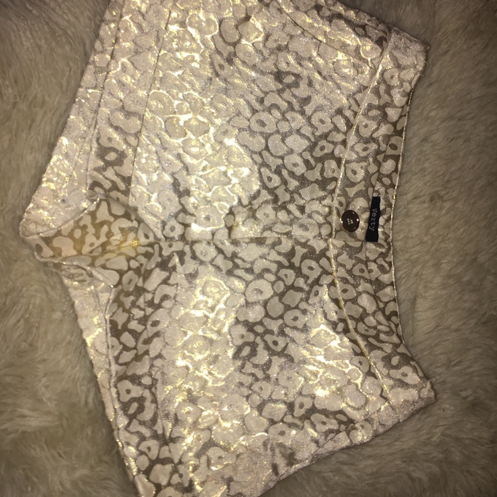 Gold Cheetah Print Shorts